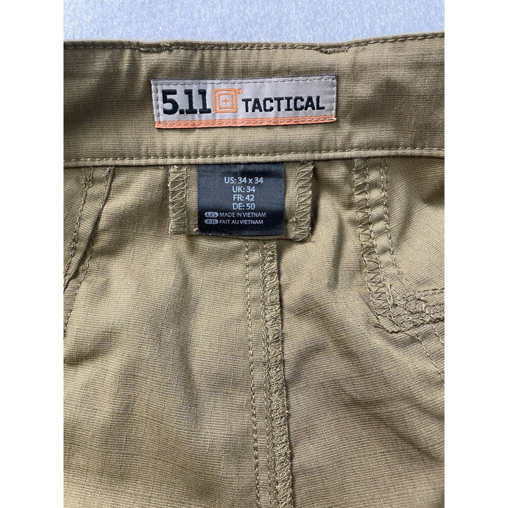 5.11 Tactical Men's Khaki Cargo Pants Ripstop Work Outdoor Rugged Relaxed 34X34 - Picture 8 of 16